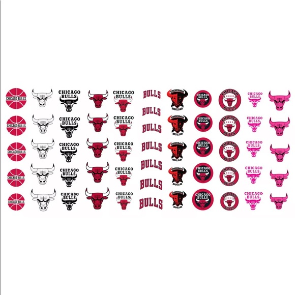 💌BO/GO$6 🏀 Chicago Bulls Water Transfer Nail Decals NBA - Picture 2 of 4